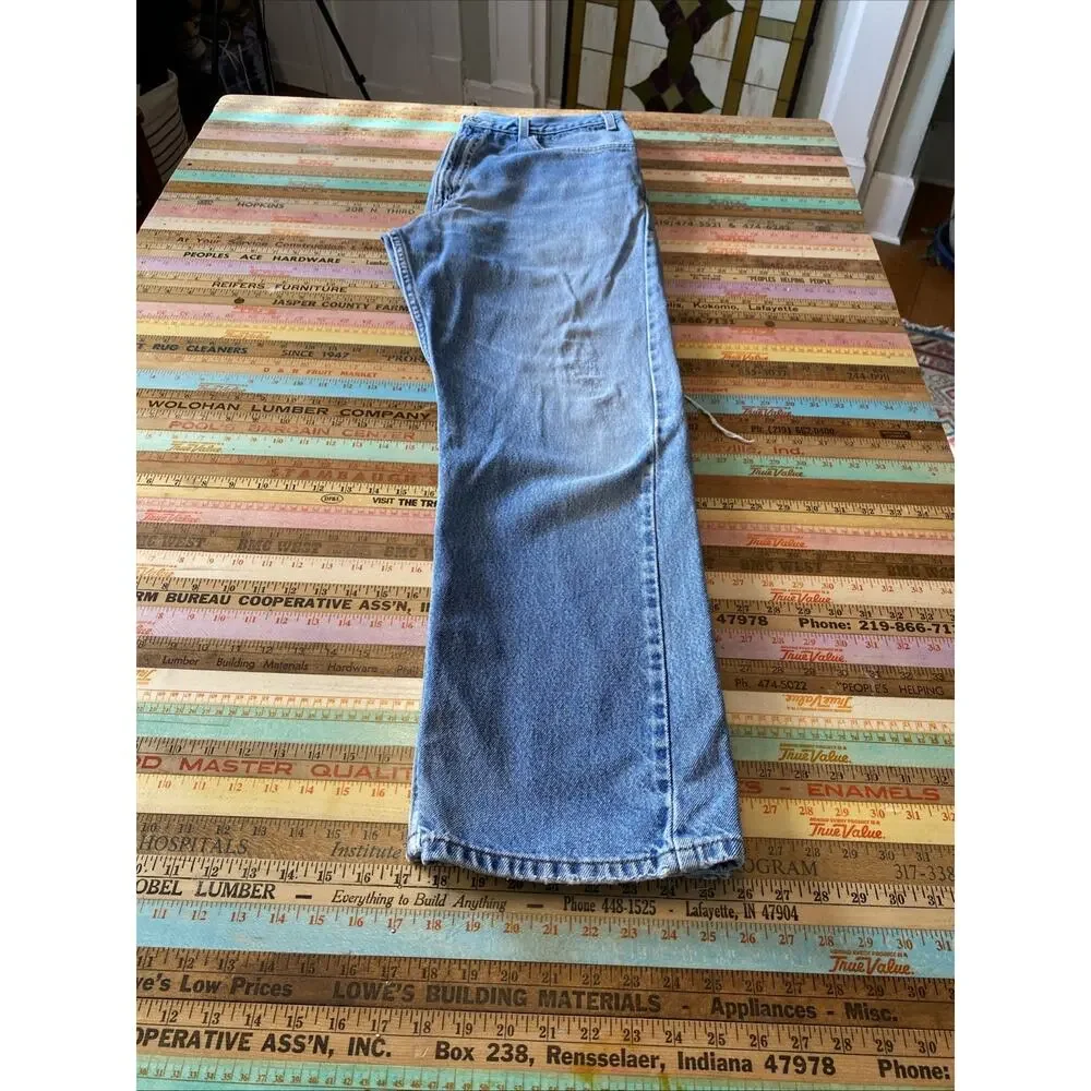 Vintage Levis Jeans 505 Mens 38x30 Blue 90s Denim 505 Distress Fade Classic
